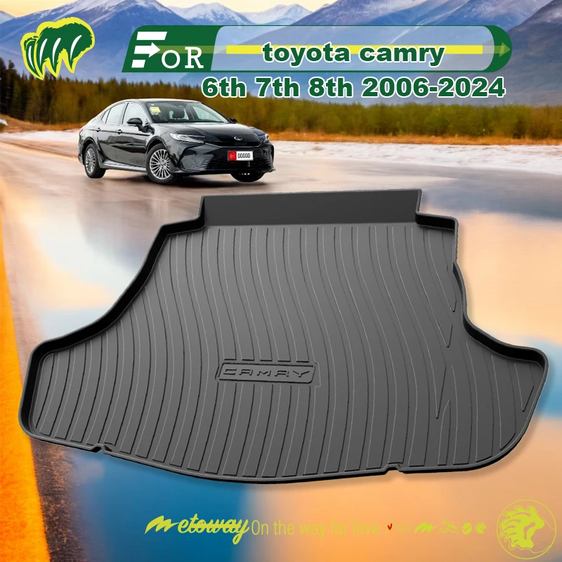 

For toyota camry 6th 7th 8th 2006-2024 Custom Fit Car Trunk Mat All Season Black Cargo Mat 3D Shaped Laser Measured Trunk Liners