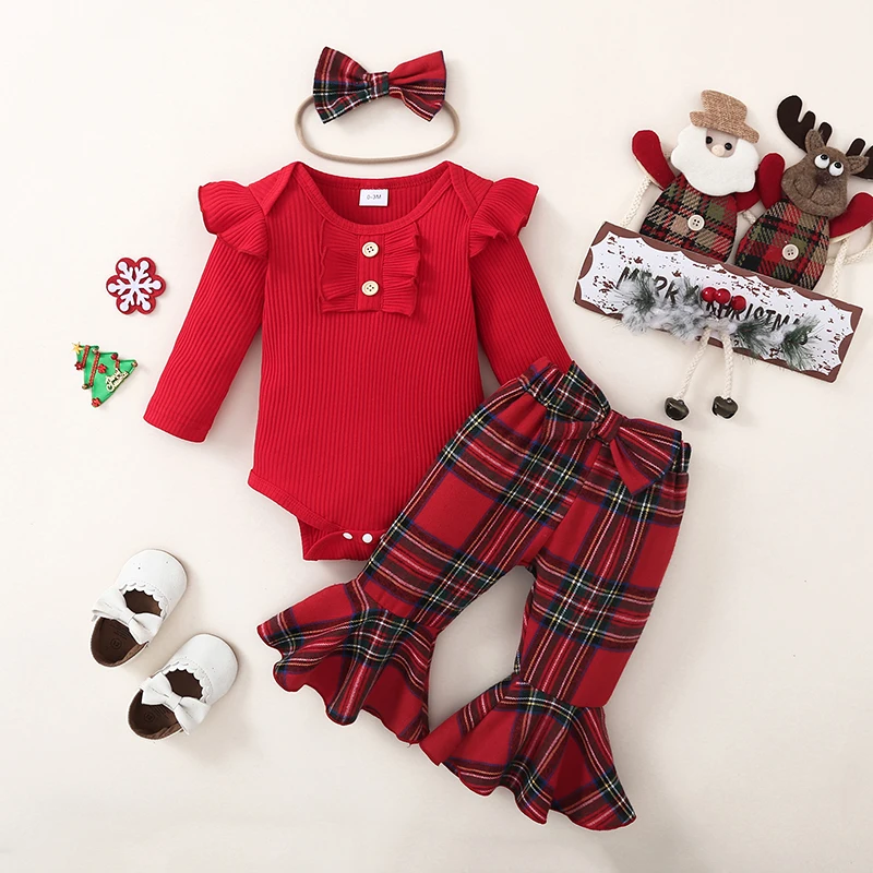 Completo natalizio per bambini con abito in velluto rosso, collant bianchi e fascia con fiocco scintillante per look natalizio da bambina