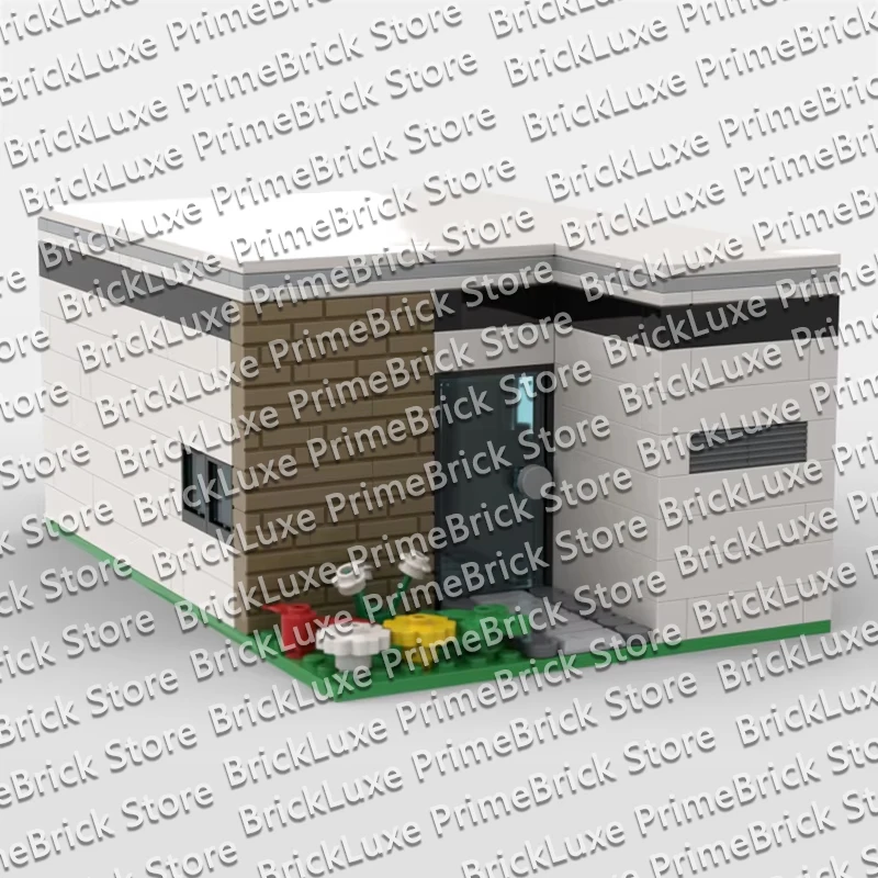 QWERT City Street View Model MOC Building Bricks Small Modern House Modular Technology Gifts Holiday Assemble Children Toys Suit