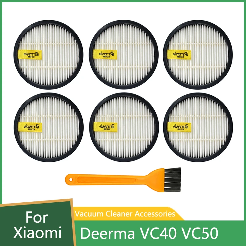 6 pacote filtro hepa para xiaomi deerma vc40 vc50 acessório robô aspirador de pó acessórios peças reposição