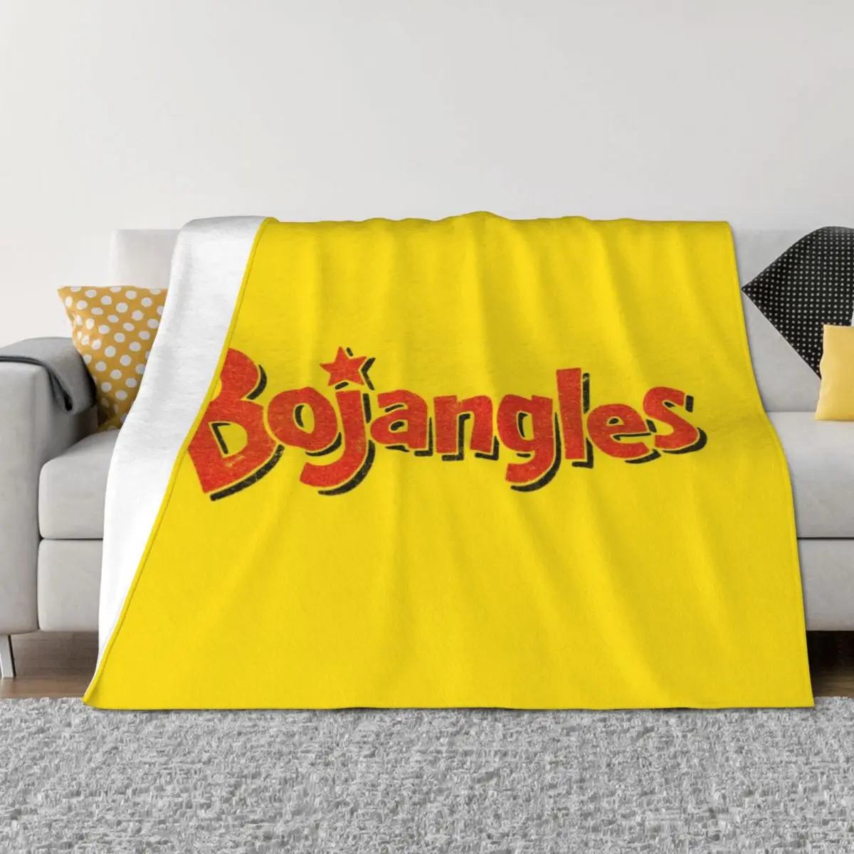 

Bojangles - Vintage Faded Texture Logo Throw Blanket Sofa Throw Hairy Bed linens for babies Blankets