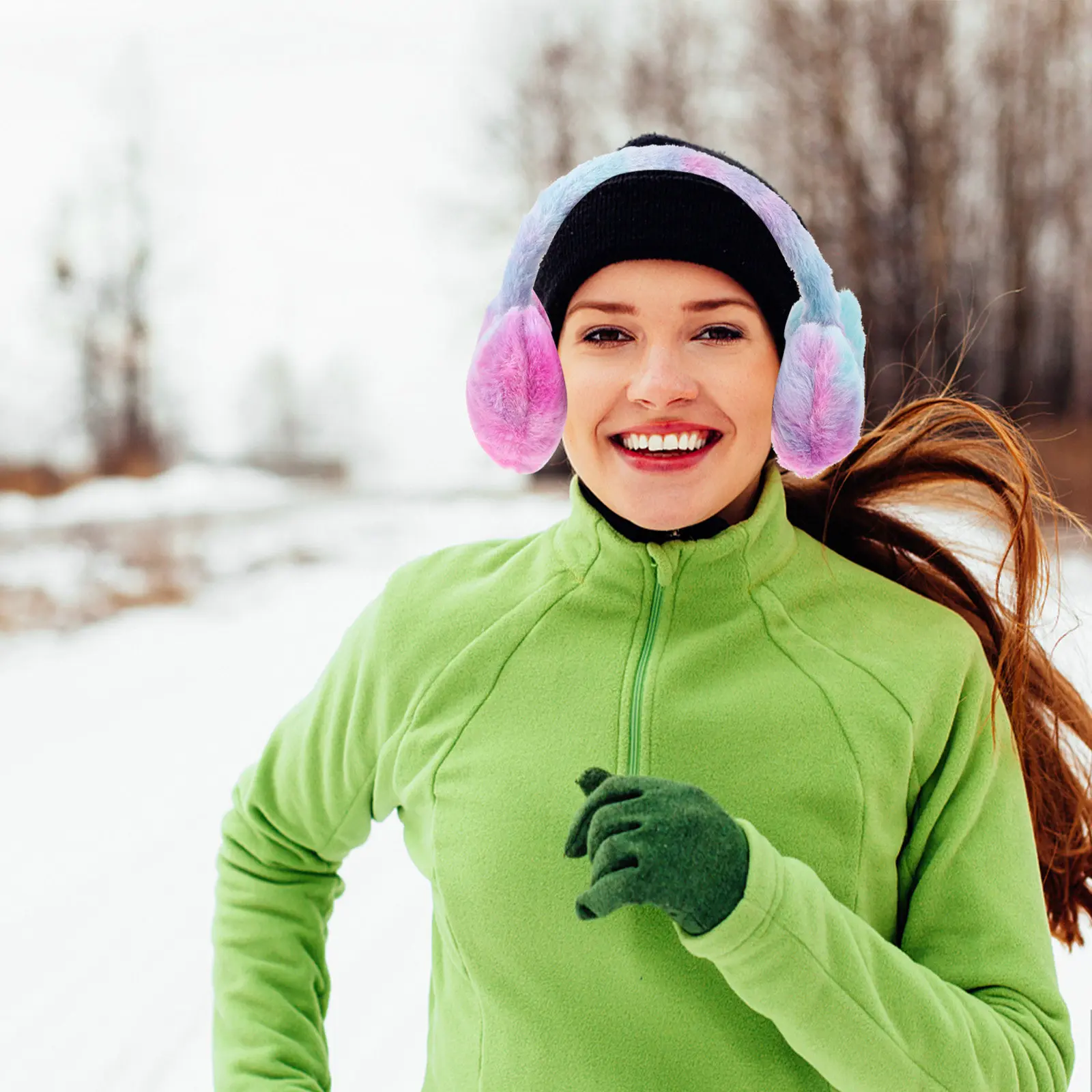 Winter Ear Muffs Women Thickened Warm Heart Shape Ear Warmer Suitable for Outdoor Sports Cold Weather Accessories Skiing
