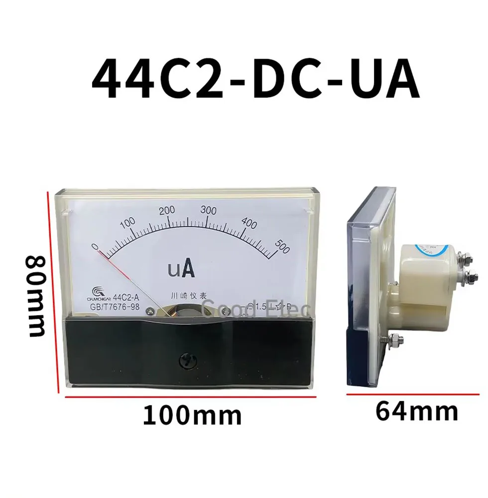 アナログパネルポインタータイプDC電流計,機械式メーター,44c2,DC,50ua,100ua,200ua,300ua,500ua