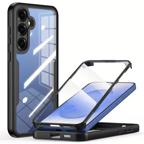 360 Full Body Transparent Phone Case For Samsung Galaxy S25 S24 S23 S22 S21 Ultra Screen Protector Cover For SAM A15 A14 A54 A53