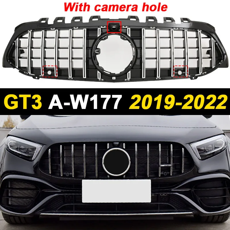 Voor 2019-2025 W177 A-klasse Mercedes Benz A180 A200 A220 A250 A35 A45 Voorbumper Grille Radiator rooster Racing Grill GT AMG