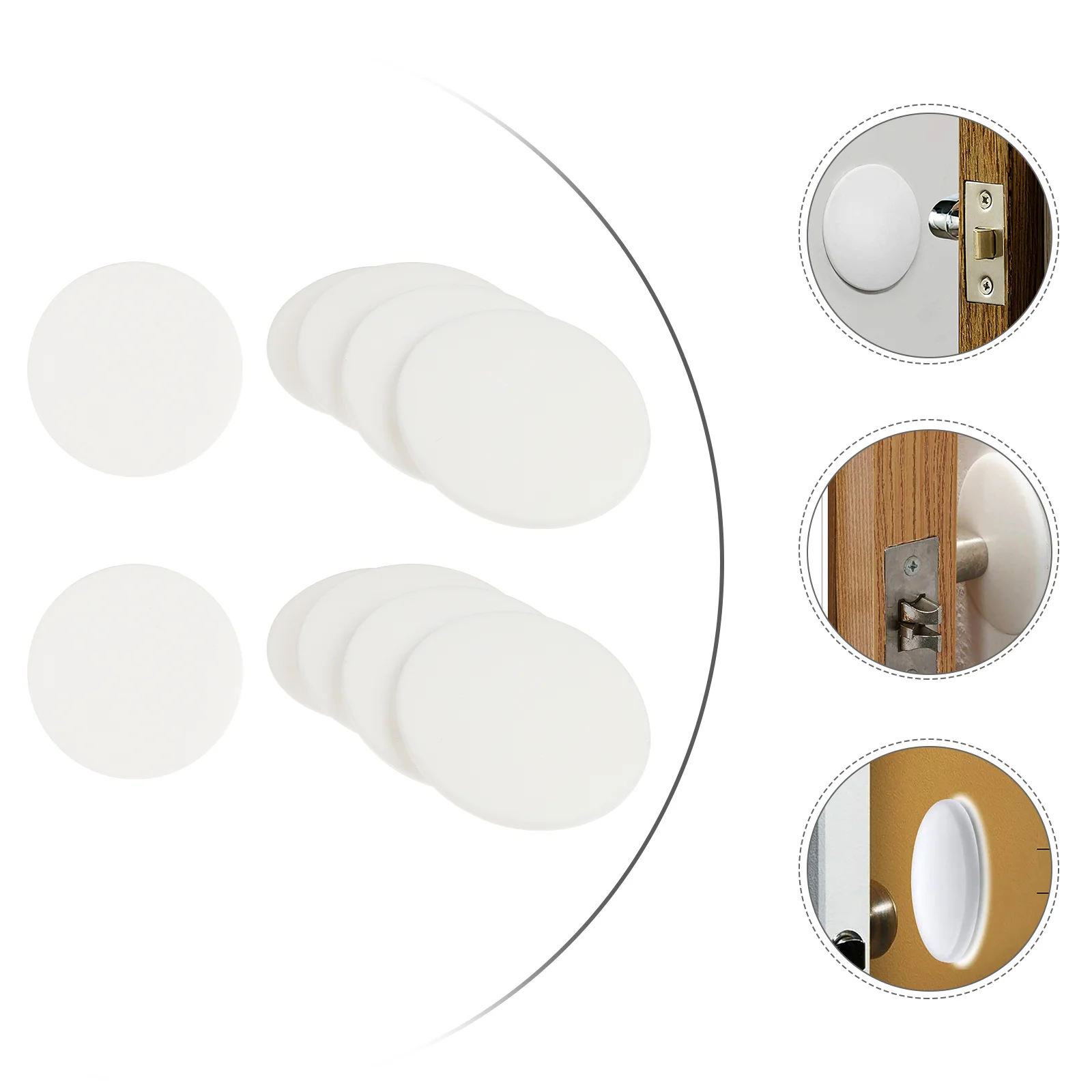 10 Uds perilla de puerta estera anticolisión de silicona almohadillas adhesivas Protector de pared de parachoques gabinete tapón amortiguador de sonido blanco