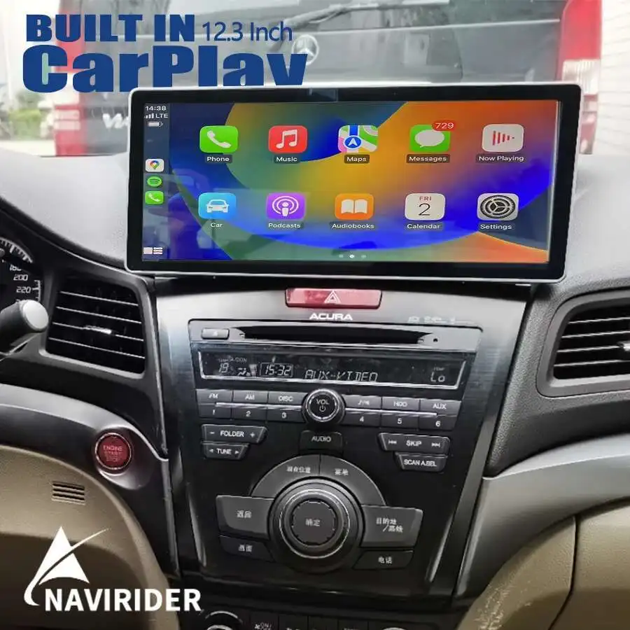 Для Acura ILX автомобильный радиоприемник мультимедийный видеоплеер беспроводной Carplay GPS навигация стерео головное устройство 12,3-дюймовый Android 14 Qled экран