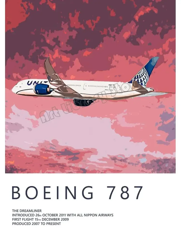 سلاح الجو بوينغ 737/777/787 ، ايرباص A380 الطائرات الحد الأدنى جدار الفن طباعة قماش اللوحة الملصقات لغرفة المعيشة ديكور المنزل