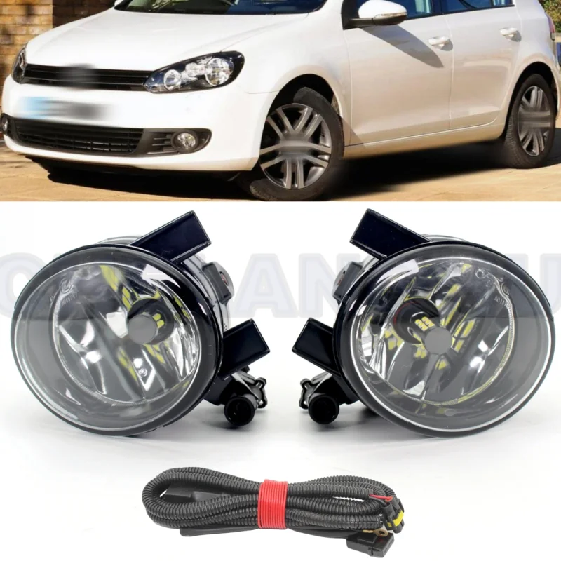 

Pair Left And Right Front Fog Light Lamp with LED Bulbs + The Wire For VW Golf 6 A6 MK6 2009 2010 2011 2012 2013