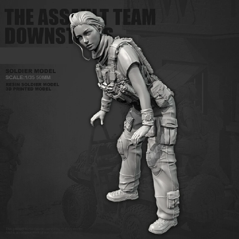Figurine de soldats féminins modernes en résine, Micro Miniature Gk, modèle blanc imprimé en 3d, jouet, Kit non assemblé et non peint, 1/35