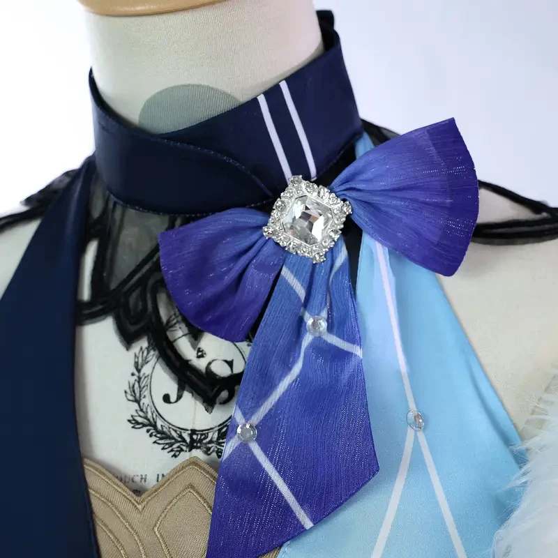 Costume de cosplay Yelan Genshin Impact, style Banquet Tranquille, avec perruque, pour femme, pour fête d'Halloween, et chaussures à talons hauts.