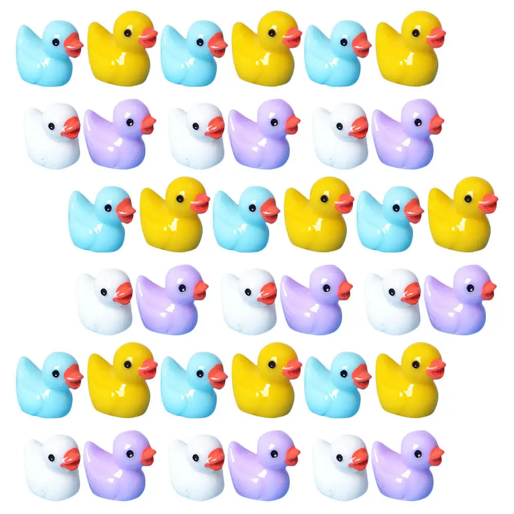 60pcs Resin Duck Statue Mini Ducks Garden For Outdoor Yard Decor Landscape Decoration Birthday Party Supplies Home Desktop