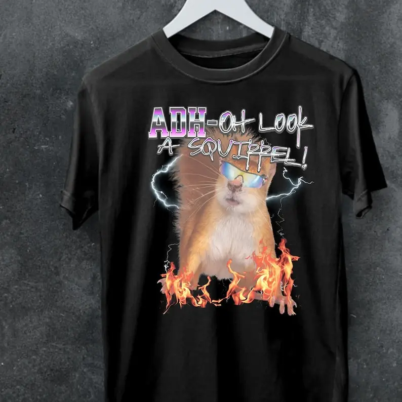 funny squirrel tshirt,animal adhd tee,gift for adhd,ADHD Awareness Shirt