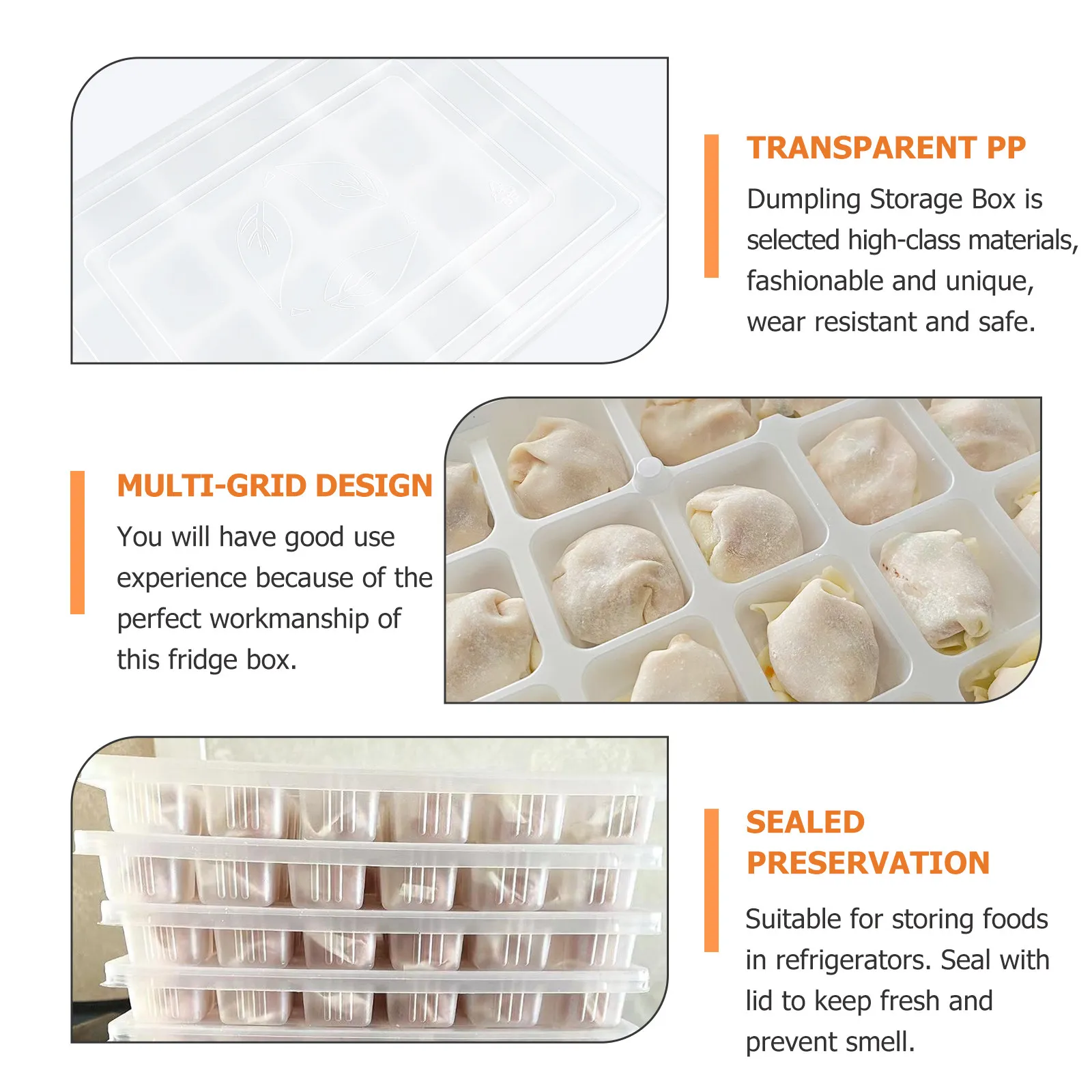 10-Pack Dumpling Storage Boxes – BPA-Free, Airtight Sealed Lid, Multi-Compartment Freezer & Fridge Safe Food Tray