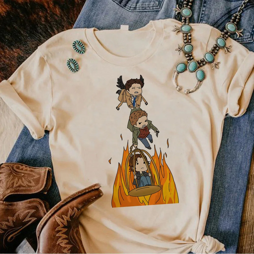 Supernatural tshirt women streetwear anime graphic Tee female comic streetwear graphic clothes