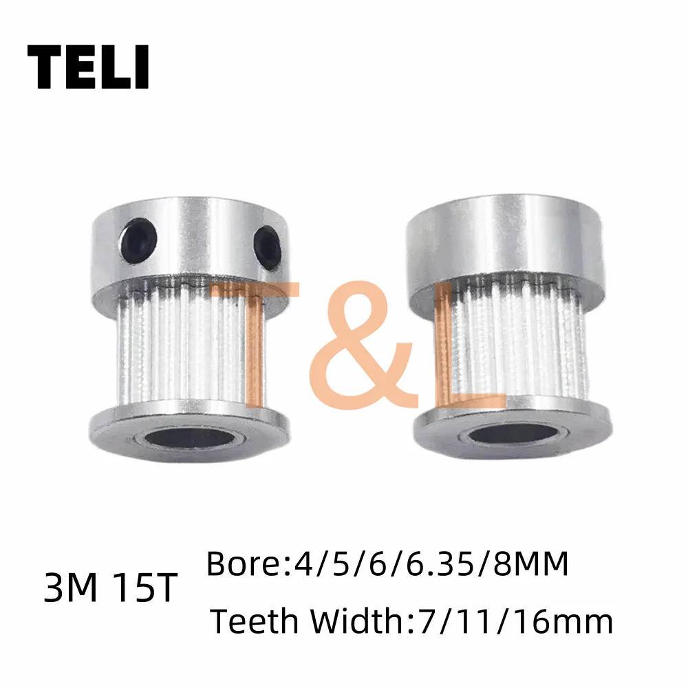 

HTD 3M 15 Tooth Timing Pulley Bore 4/5/6/6.35/8mm Synchronous Wheel For Teeth Width 7/11/16mm 3D Printer 3M Gears 15T 15Teeth