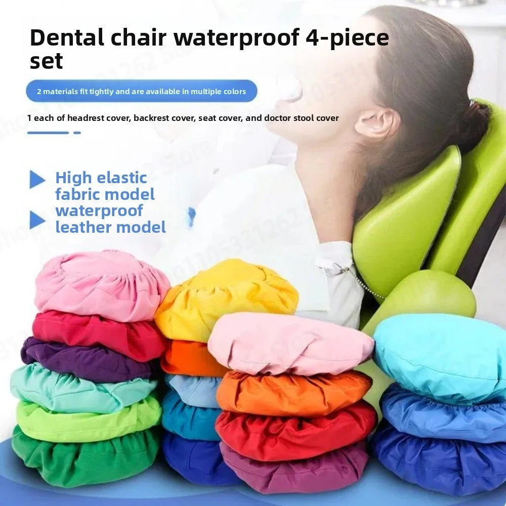 Dental Chair Cover 4 Piece Set Waterproof PU Protective Seat Cover for Dental Clinic