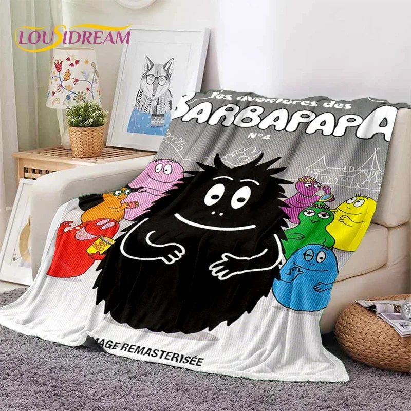 

3D Cartoon Les Barbapapa Family Soft Flannel Blanket for Beds Bedroom Sofa Picnic,Throw Blanket for Cover Outdoor Leisure Gift