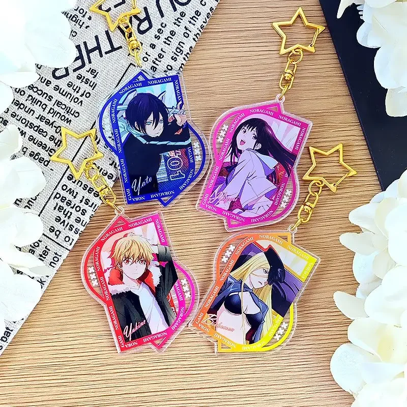 Noragami Anime Keychain Women Yaboku Acrylic Key Chain Man Funny Key Ring Pendant Ornament Accessories Friend Gift