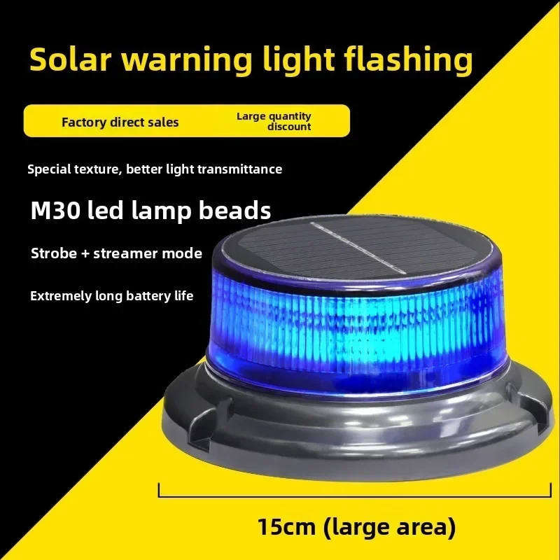 For Vehicles Solar Powered Warning Strobe Light Magnetic Roof Flash Beacon 24 LED Night Parking Safety Anti Collision Lamp Parts