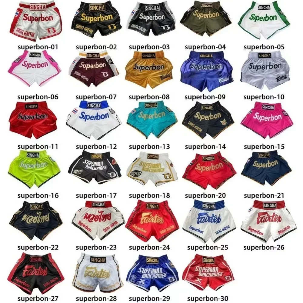 Original Training Muay Thai Gym Fighting Shorts Fitness Combat Sports Pants Embroidery Style Boxing Shorts Sweat Pants