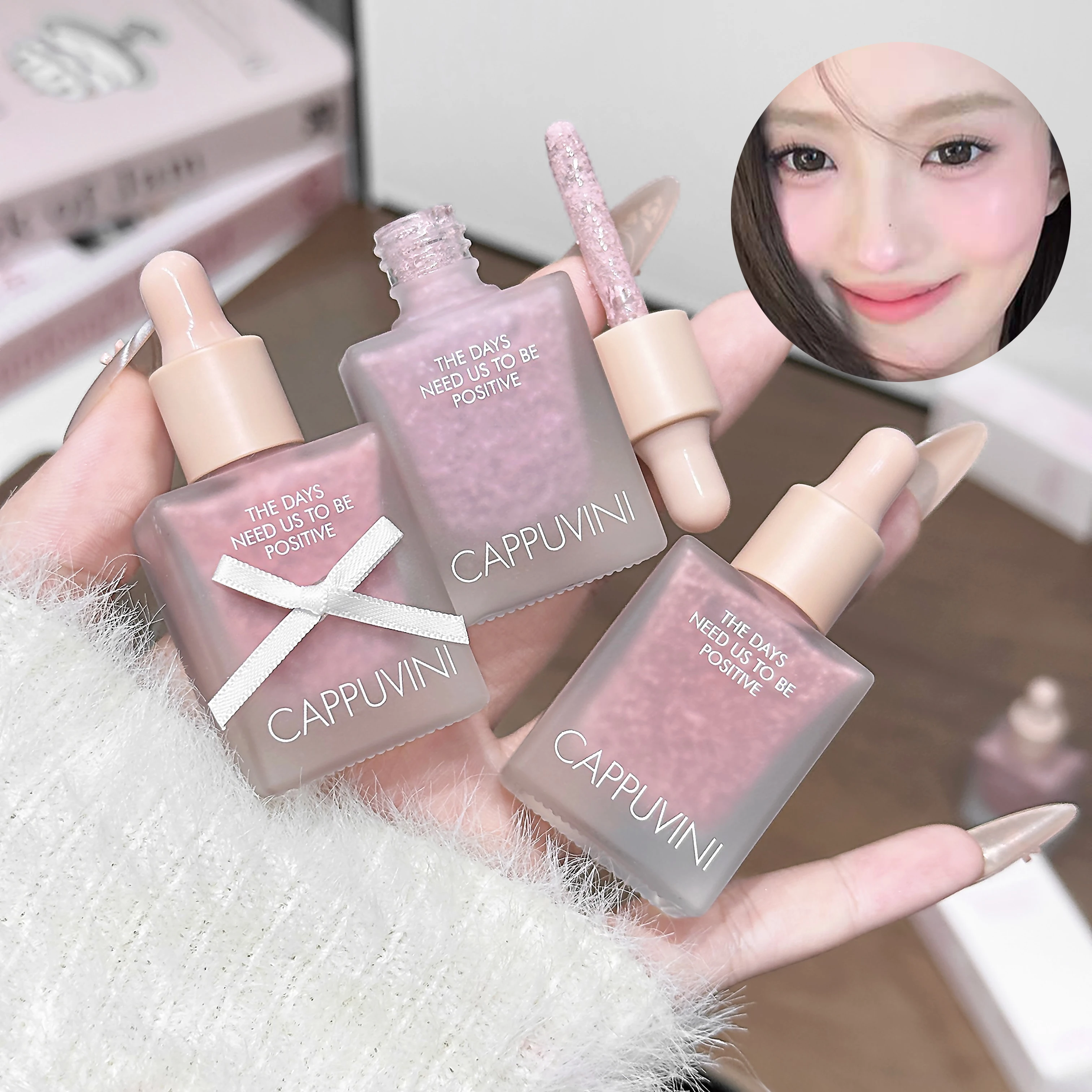 Natural Light Pink Bubble Blush Easy to Apply Tender Long-lasting Makeup Liquid Blush Expansion Color Rouge