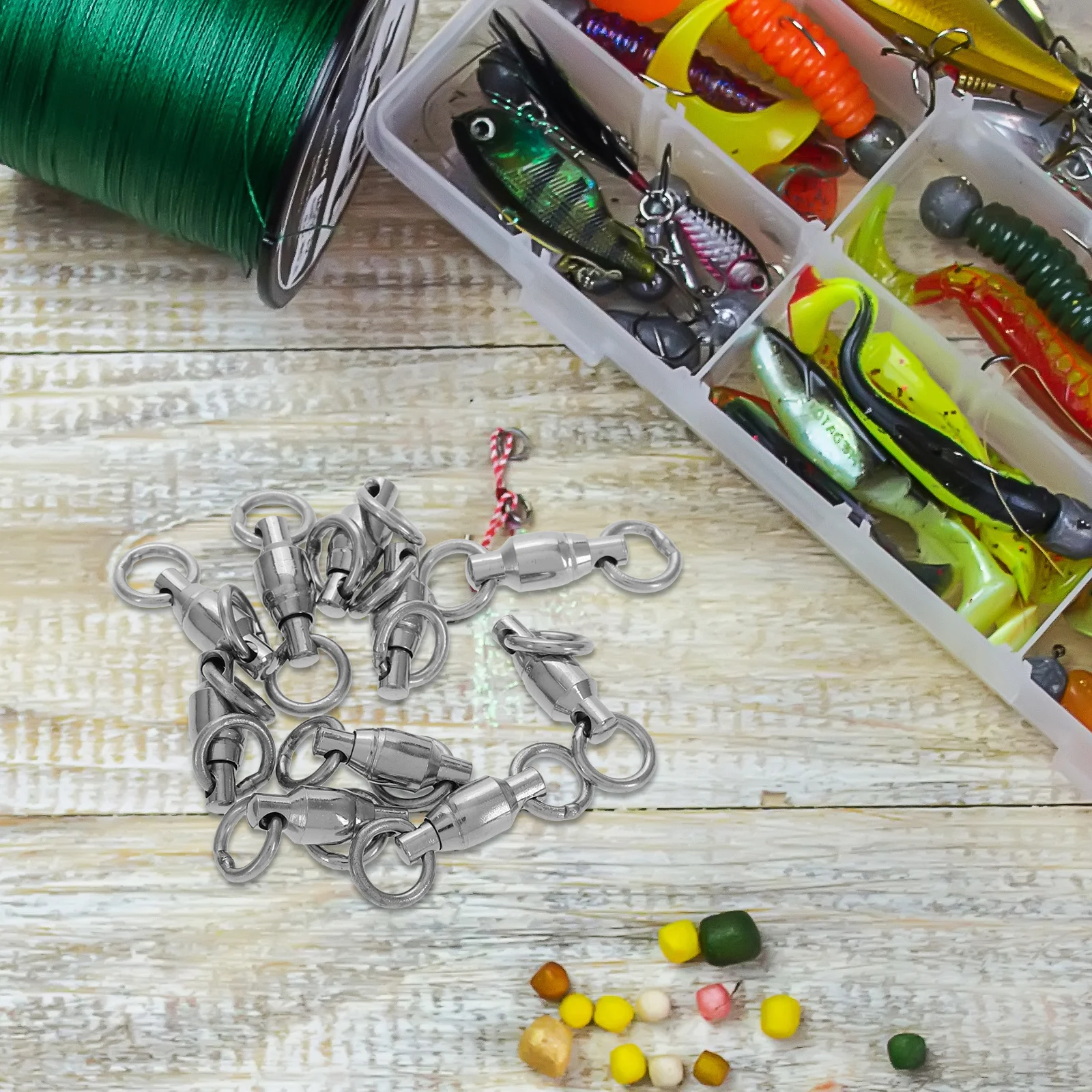 

10Pcs Fishing Swivels Stainless Steel Ball Bearing Barrel Connector Heavy Duty Saltwater Freshwater Trolling Drifting Casting