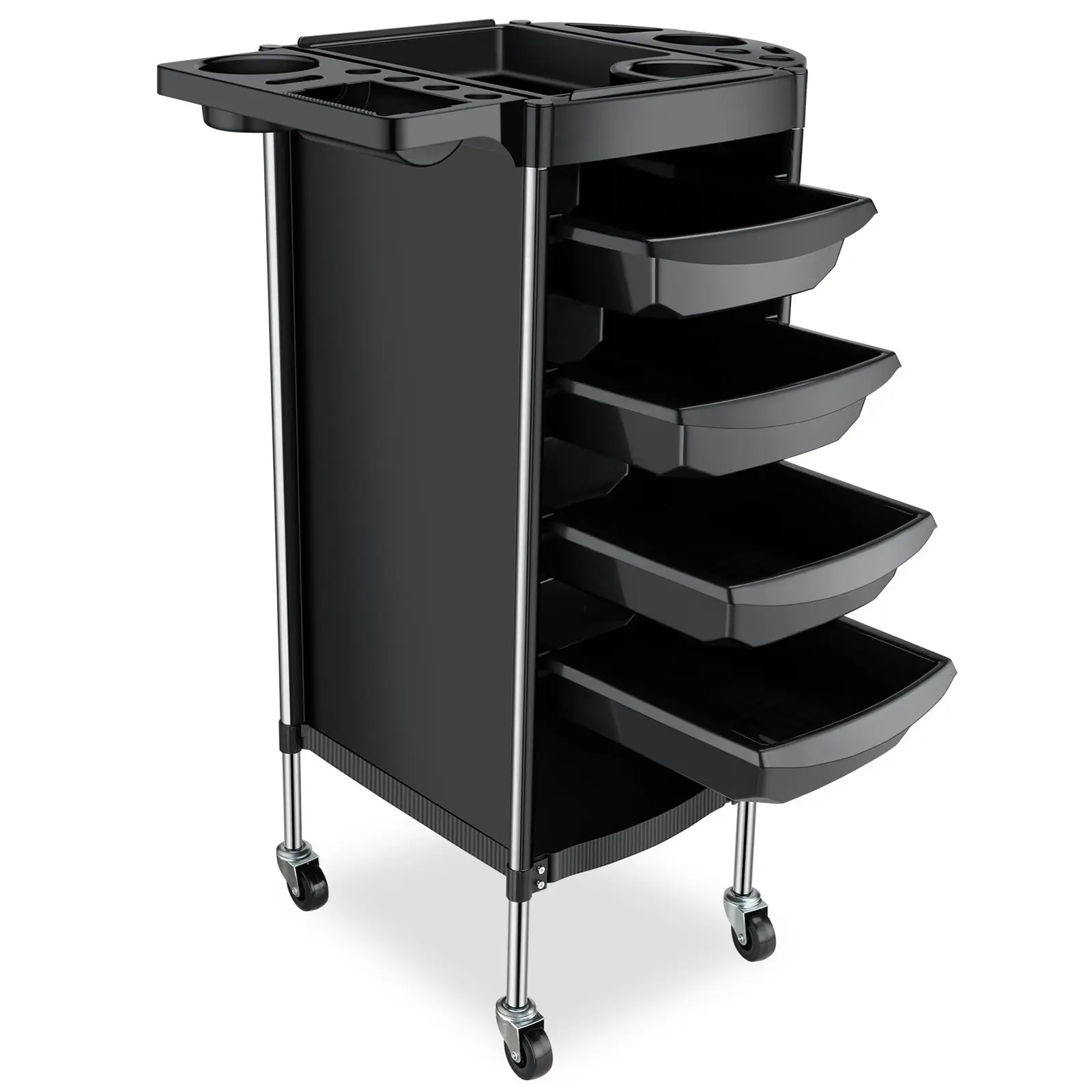 6-Layer Salon Cart Heavy-Duty Aluminum Alloy Beauty Trolley with Wheels for Hair Salon, SPA  Barber Storage & Rolling Station