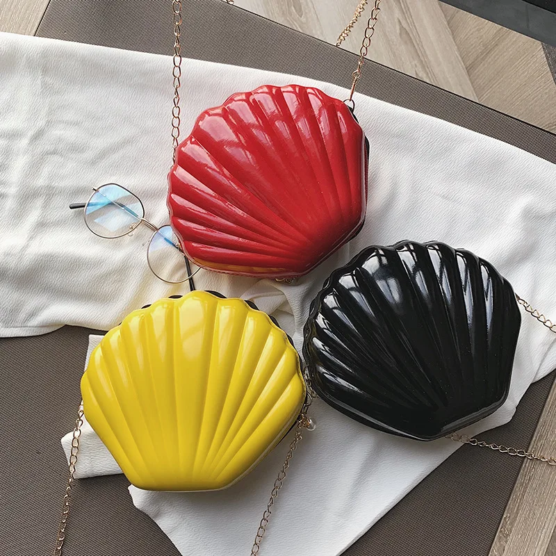 Fashion Women Shoulder Handbags Shell Bag Chain Cute Sequins Small Bag Phone Money Pouch Zipper Crossbody Bags for Women