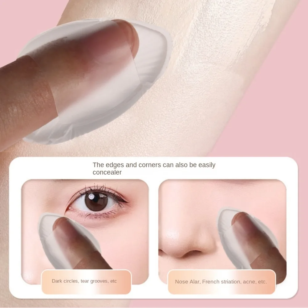 6 stks Mini Siliconen Vingertoppen Poederdons Herbruikbare Transparante Cosmetische Bladerdeeg Make-up Tool Geen Poeder Eten Poeder Jelly Bladerdeeg