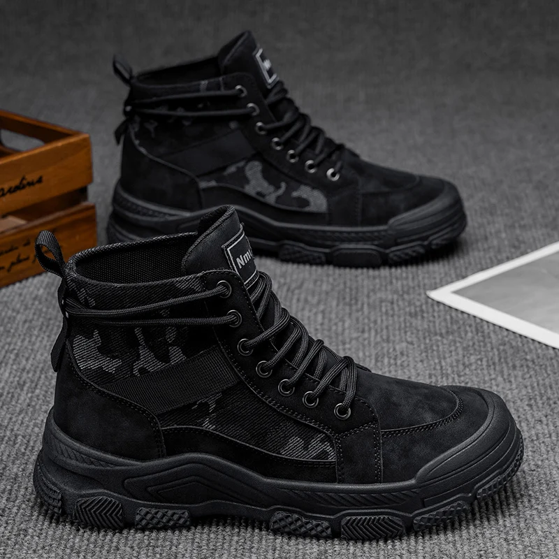

Мужские ботинки, новинка 2025, ботинки на платформе, уличные водонепроницаемые повседневные кроссовки, рабочие мужские ботильоны, походная защитная обувь, мужская спортивная обувь