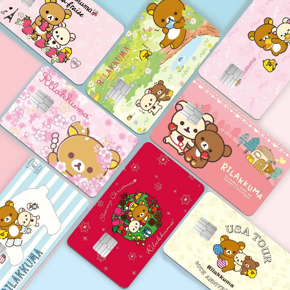 Cartoon R-RilakkumaS 2024 Anime Cartoon Skin Stickers Film Tape Case for Big Credit Debit Card Front Side