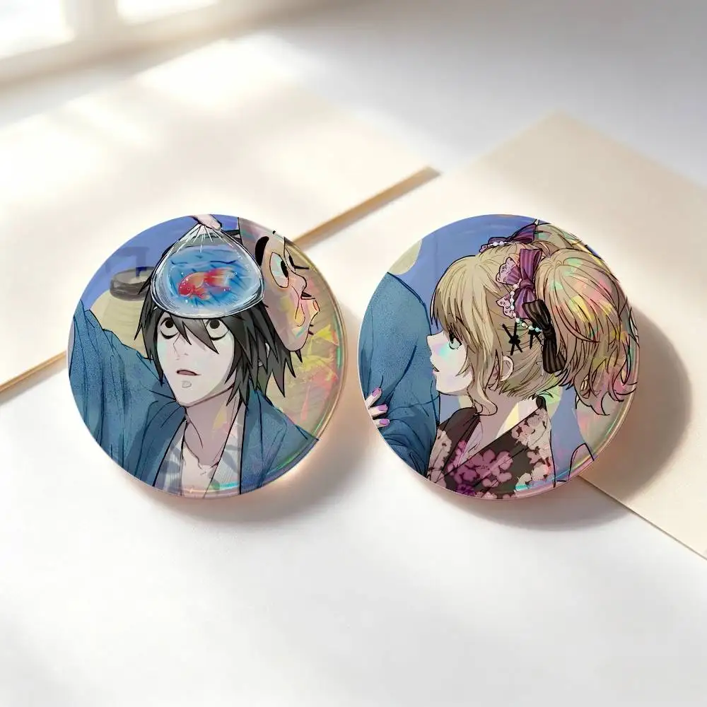 Death Note L Misa Anime Characters Badges 25 32 44 58 75 Mm Round Cosplay Pin Bag Decor Fans Collect Friends Gifts Brooch Souven