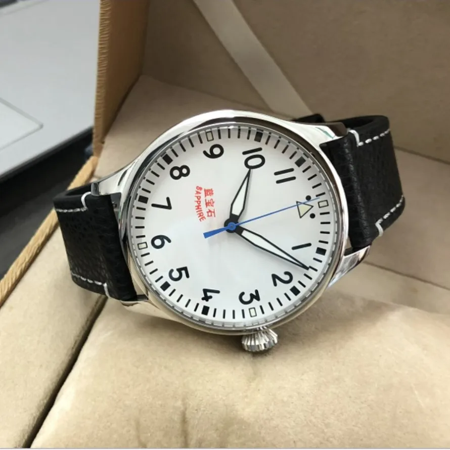 Sapphire Crystal 44mm GEERVO No Logo C3 Luminous Japanese NH35A Automatic Mechanical Movement Pilot Men's Watch GR63-22