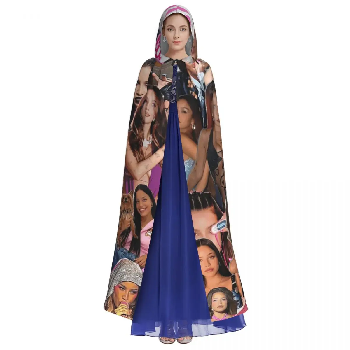 MP3 إميليا Mernes عباءة طويلة مقنعين الساحرة القرون الوسطى زي تأثيري كيب هالوين معطف الكبار للجنسين #3