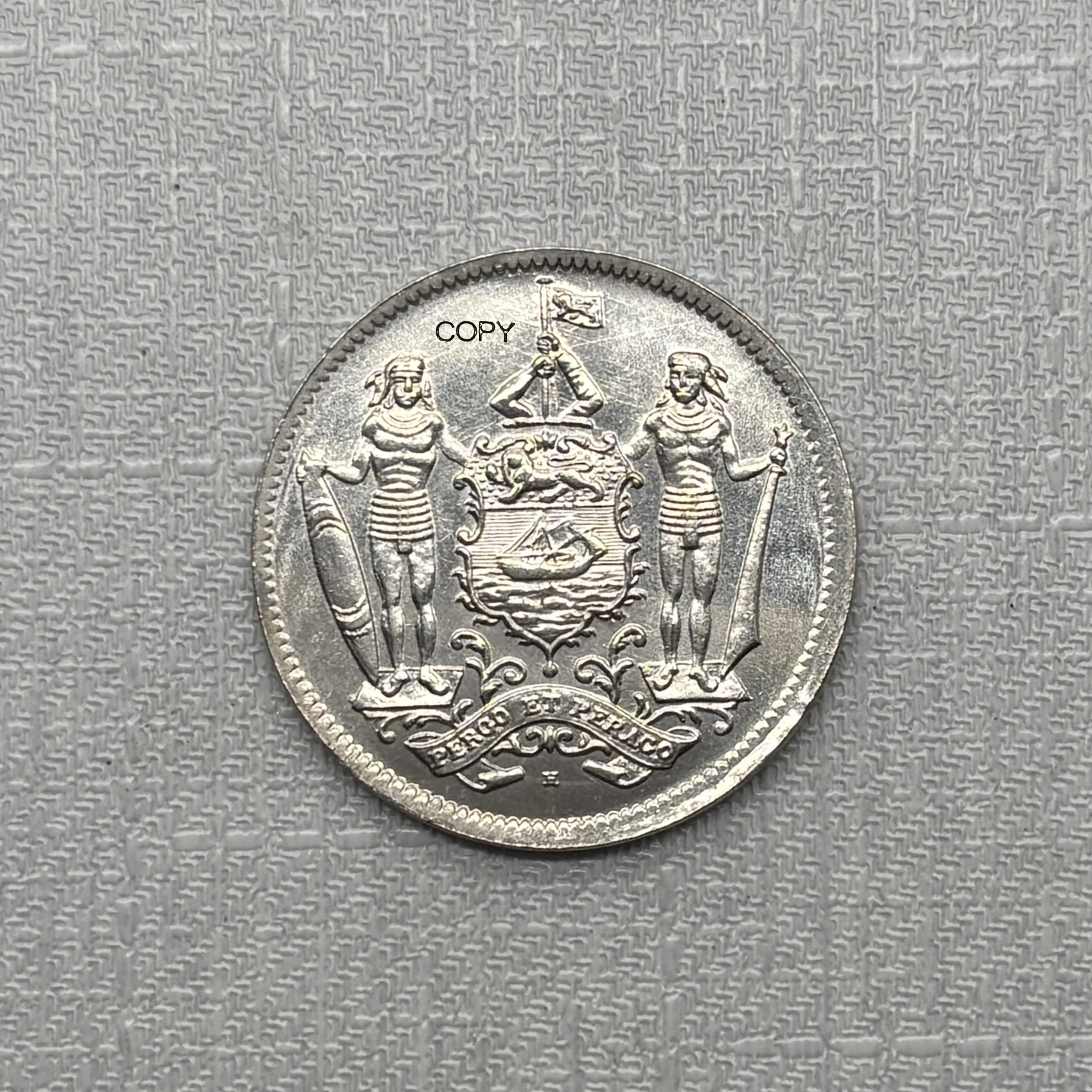 Monedas de recuerdo de Malasia británica de 1940, 5 centavos, Nornordeste de Borneo, chapadas en níquel, copia