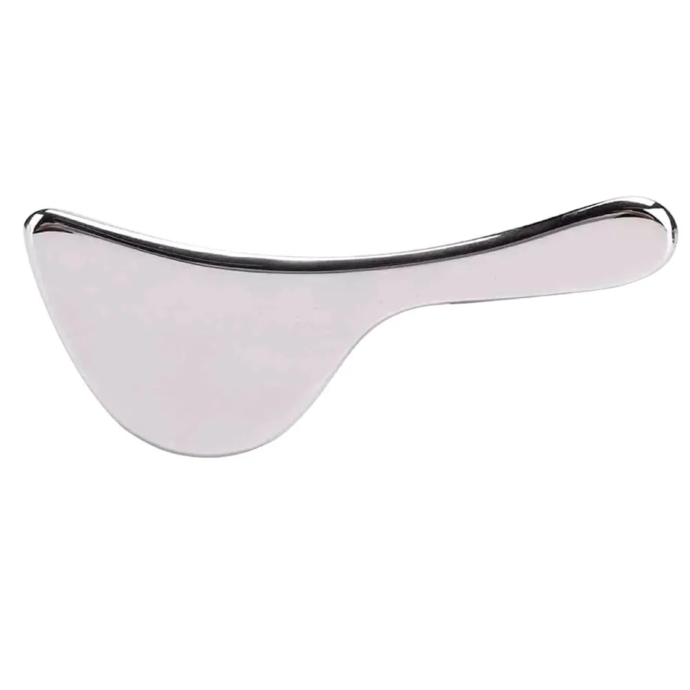 페이스 괄사 도구 스테인리스 스틸 얼굴 마사지 스크레이퍼 부드러운 가장자리 얼굴 턱 감소용 괄사 근육 스크레이퍼