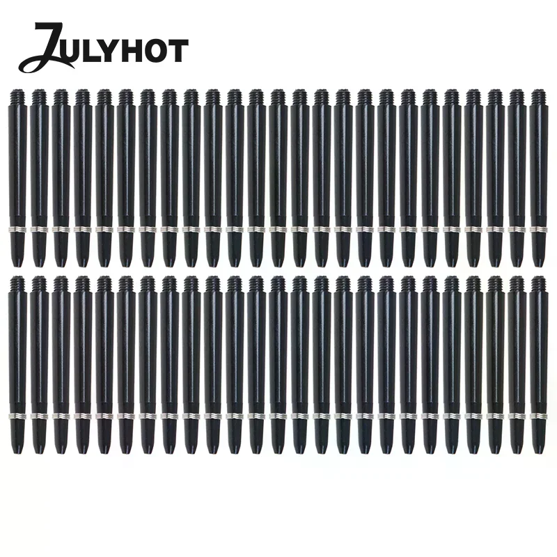 50pcs 48mm Nylon Dart Shafts 2BA Screw Thread Darts Rod Stem+Protection Ring