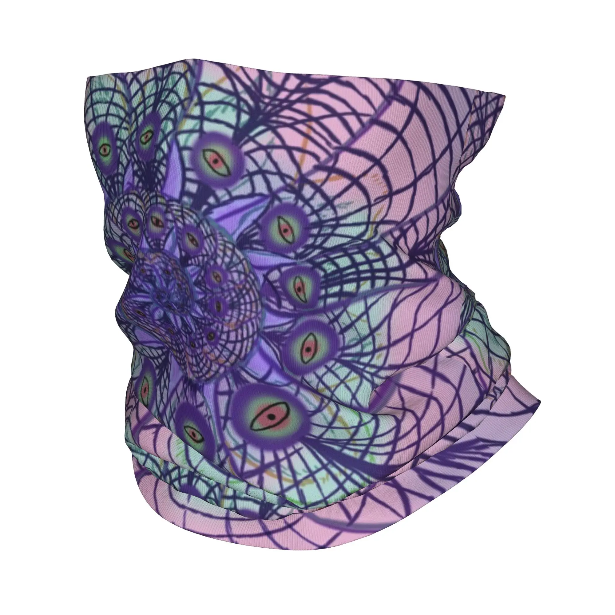 Peacock Eye Spiral Bandana Neck Cover Printed Wrap Mask Scarf Multi-use Headband Outdoor Sports For Men Women Adult