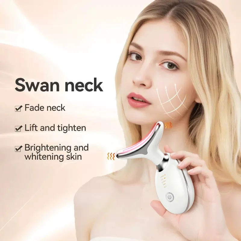 Professional Home Use Micro Current Facial Massager for Neck Wrinkles, Skin Tightening Lifting Device for Face & Neck