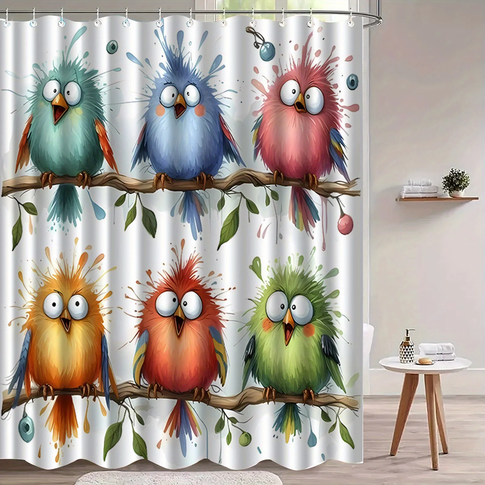 

Занавеска для душа с принтом курицы VIKAMA, элегантная, простая в установке занавеска для ванной комнаты премиум-класса, идеально подходит для домашнего декора