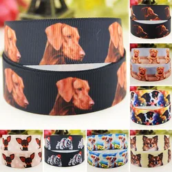 22mm 25mm 38mm 75mm dog cartoon printed Grosgrain Ribbon party decoration 10 Yards satin ribbons