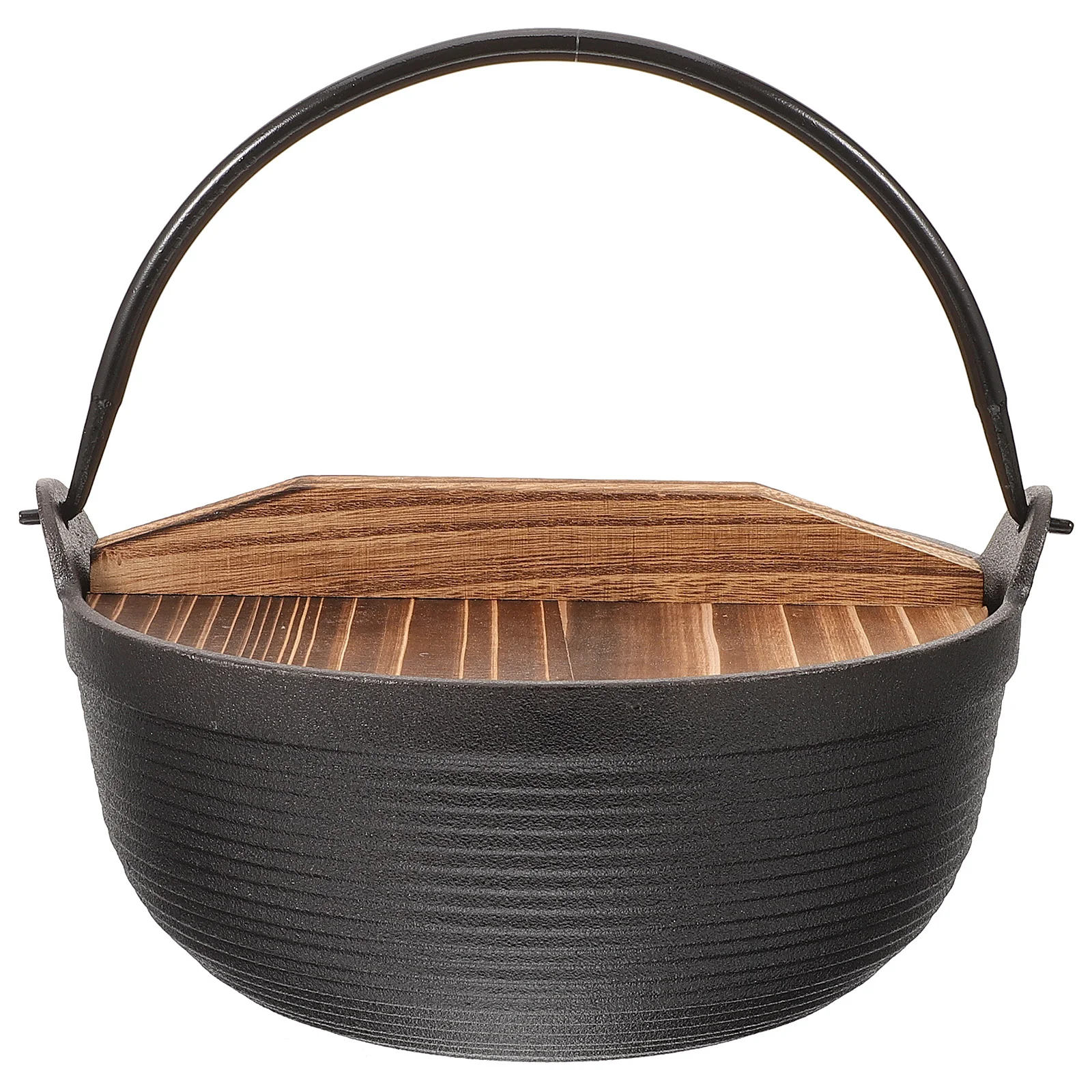 

Shabu-shabu to Weave Outdoor Pot Basket with Lid Large Wicker Easter Handle Cast Iron Wooden Cooking Japanese Sukiyaki