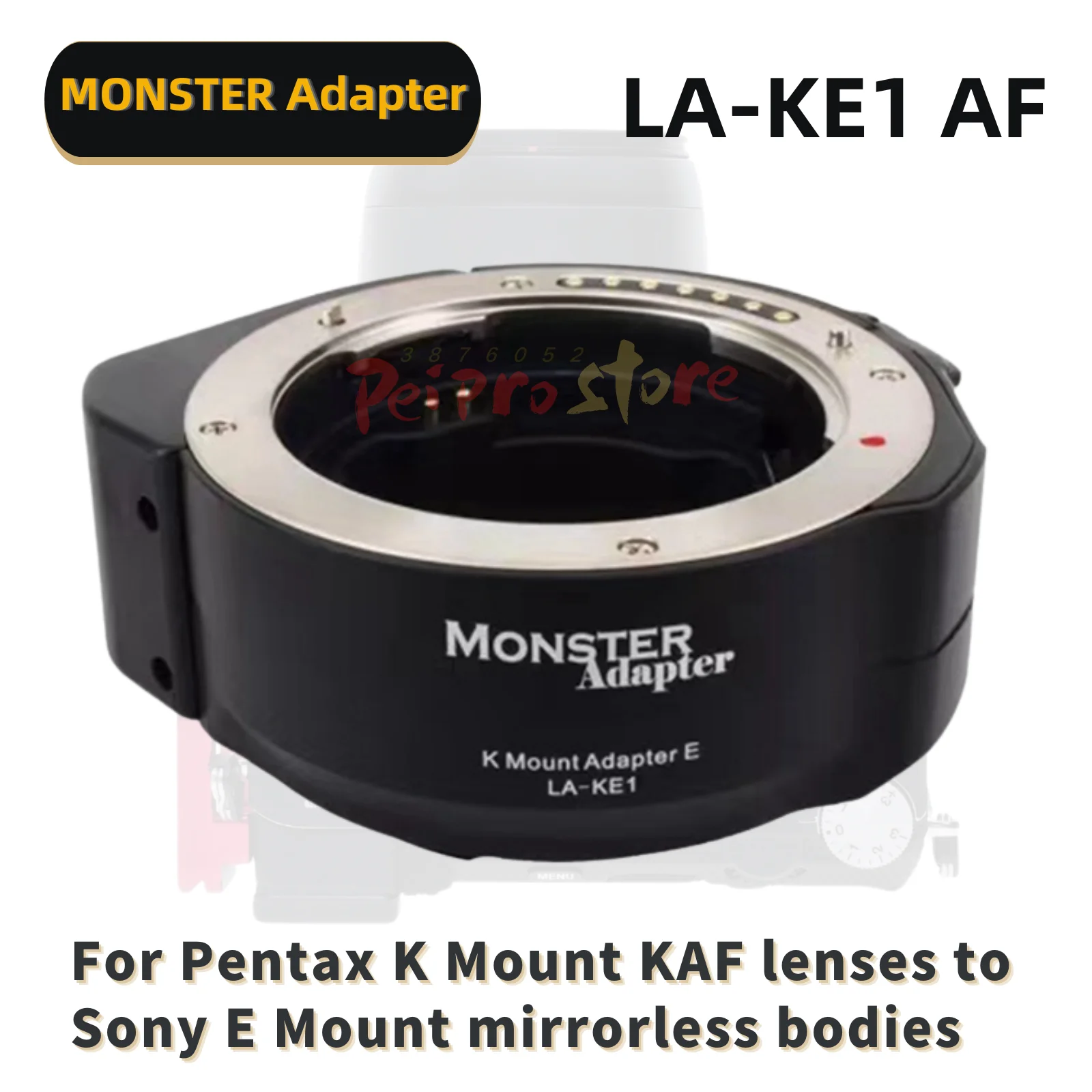 

Monster Adapter LA-KE1 - for Pentax K-mount lenses to Sony E-mount cameras adapter (FW v04)