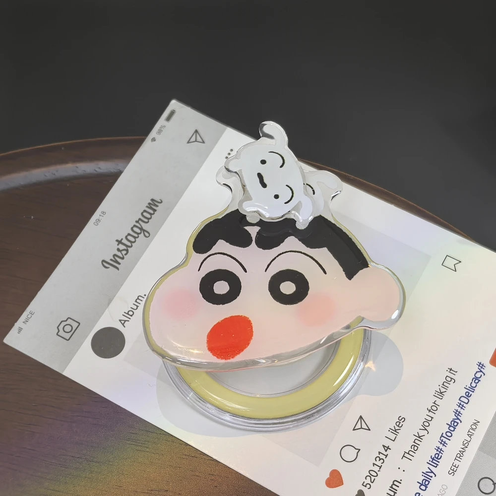 Crayon Shin-chan Niedlicher Magnetischer Handyhalter für Magsafe, Griptok Grip Tok Ständer für iPhone und Samsung, Faltbarer Kabelloser Ladehalter – Detail 13