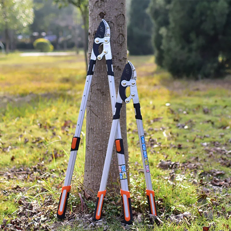 Sécateur à manche extensible en alliage d'aluminium de 100 cm, sécateur de jardin, ciseaux de taille haute portée avec lame SK5