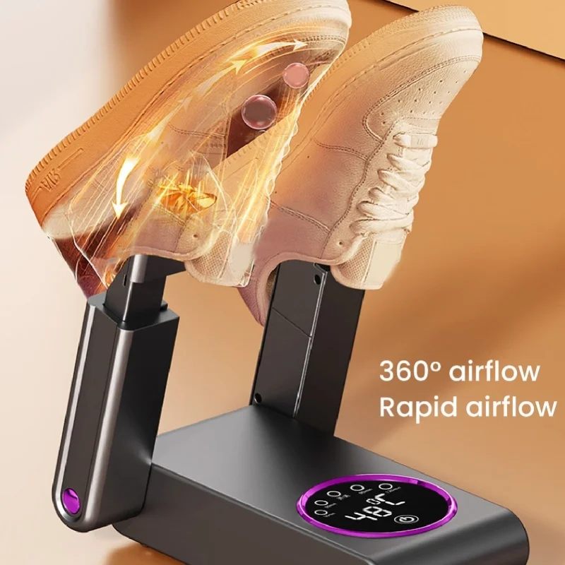 Foldable Boot Dryer Retractable Shoe Warmer Portable Timer Quick Drying Constant Temperature With Heat Blower For Office Travel