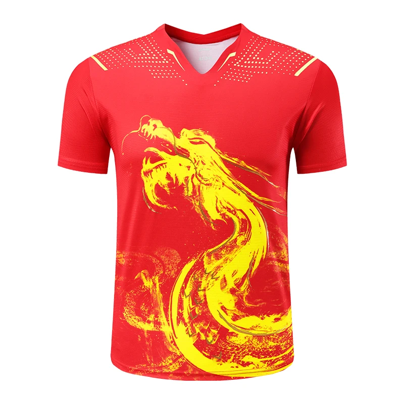 China Table Tennis Clothes Shirt Quick Dry Breathable Printed Sport Shirts For Men And Women Tennis T Shirt For Training Jerseys