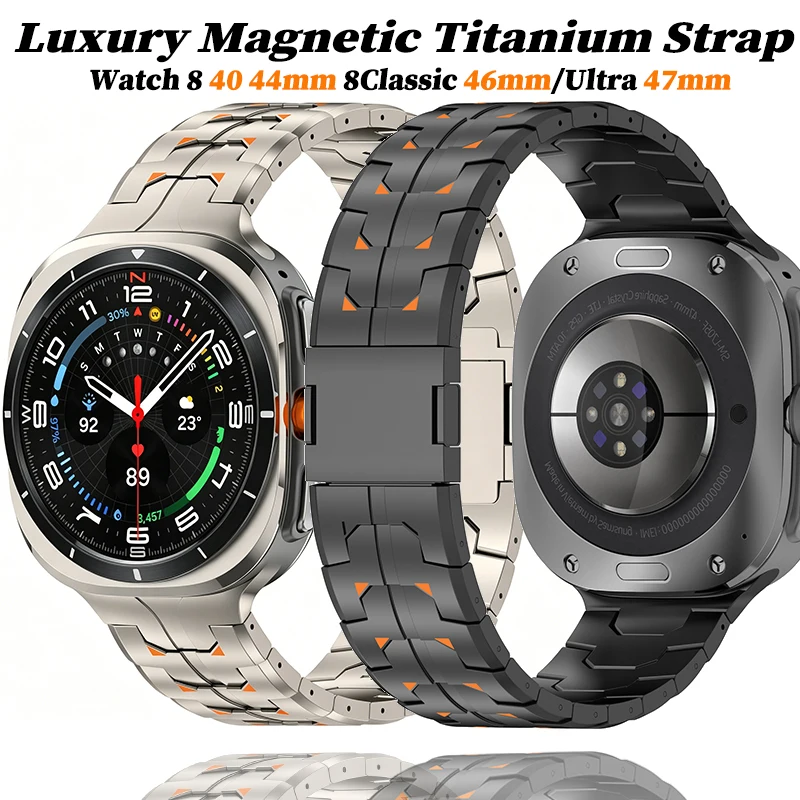 

Luxury Titanium Strap for Samsung Galaxy Watch 8 40 44mm 8Classic 46mm Magnetic Band For Watch Ultra 47mm Replacement Bands