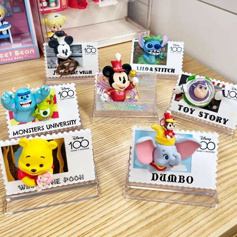 

New Hot Blind Box Disney Anniversary Retro Stamp Trendy Play Surprise Box Guess Bag Kawaii Anime Figure Model Toy Birthday Gift